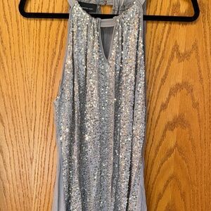 INC Silver Tan Sequin Tank Top